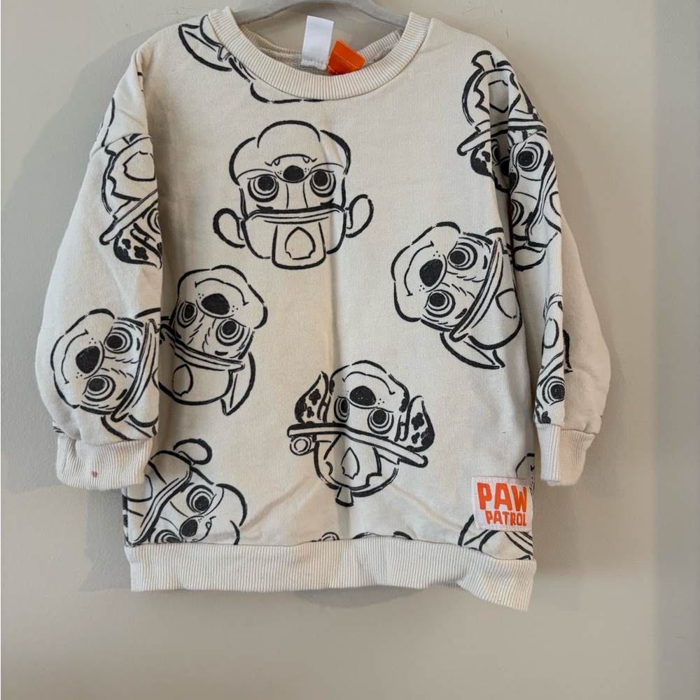 Nickelodeon Paw Patrol Kids cream Sweatshirt with Black Print 3/4Y